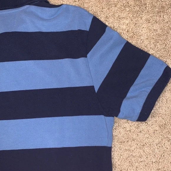Men’s Aeropostale Blue Striped Polo Short Sleeve - Picture 7 of 10